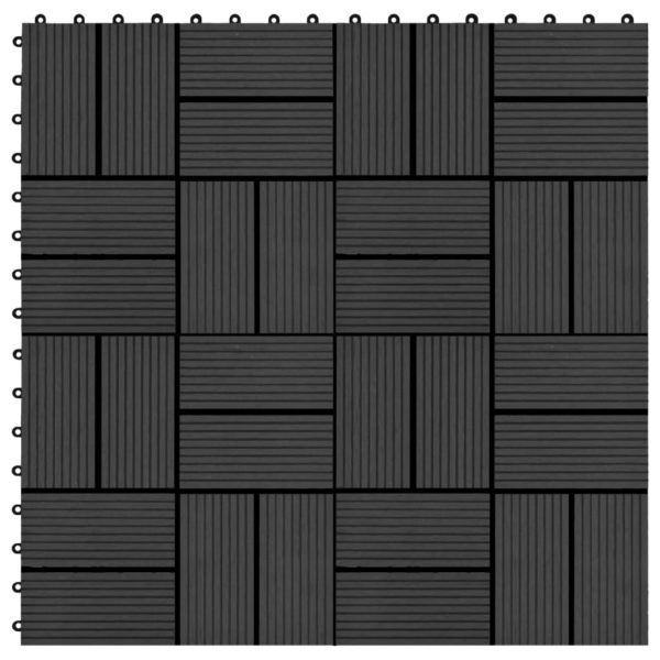 vidaXL Terrassebord 22 stk 30×30 cm 2 kvm WPC svart