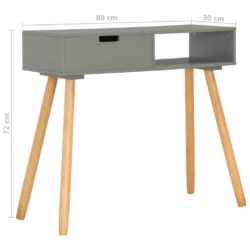 Konsollbord grå 80x30x72 cm heltre furu