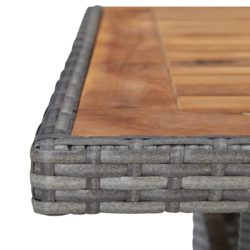 Utendørs spisebord grå polyrotting og heltre akasie
