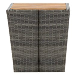 Tebord grå 41,5×41,5×43 cm polyrotting og heltre akasie