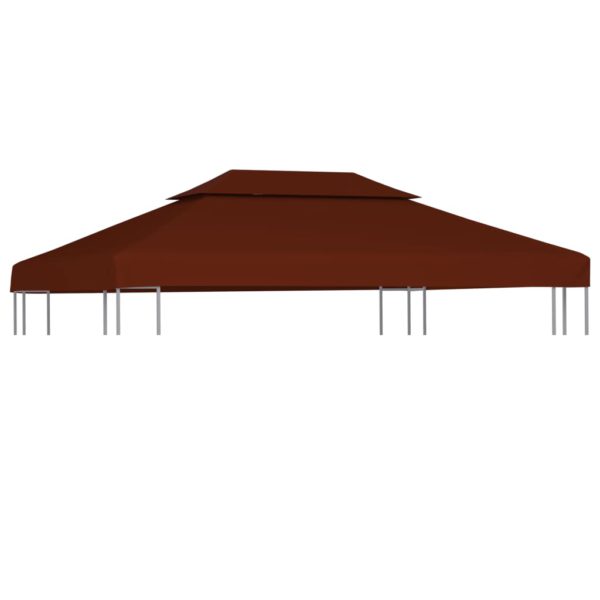 Dobbel toppduk til paviljong 310 g/m² 4×3 m terrakotta