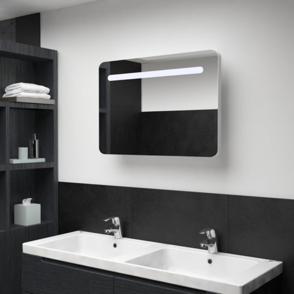 vidaXL LED-speilskap til bad 80×9,5×55 cm