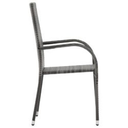 Stablestoler 2 stk grå polyrotting