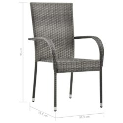 Stablestoler 2 stk grå polyrotting