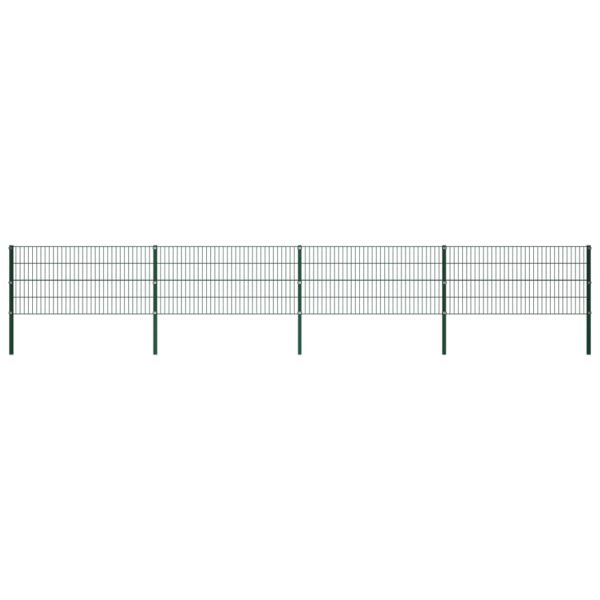 vidaXL Gjerdepanel med stolper jern 6,8×0,8 m grønn