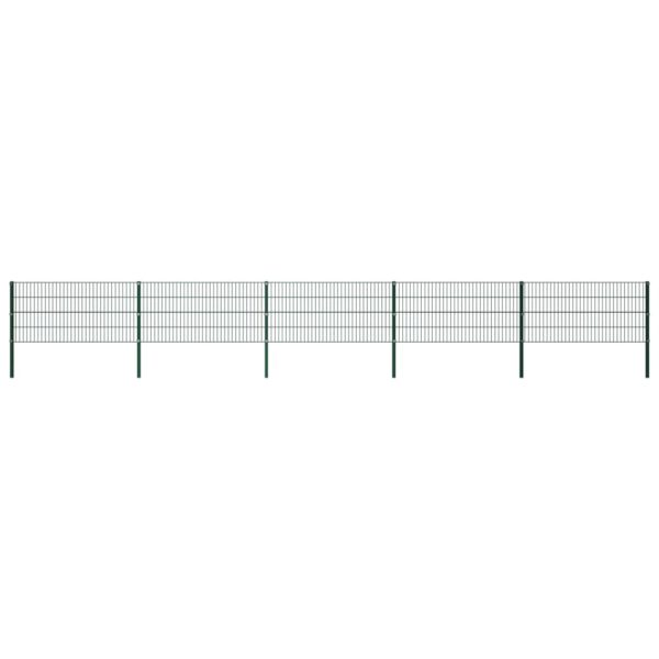 vidaXL Gjerdepanel med stolper jern 8,5×0,8 m grønn (5×144933)
