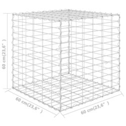Gabion høybed kubeformet ståltråd 60x60x60 cm