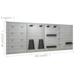 Verktøytavler for vegg 4 stk 40×58 cm stål