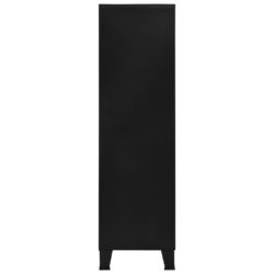 Garderobeskap industrielt svart 90x40x140 cm stål
