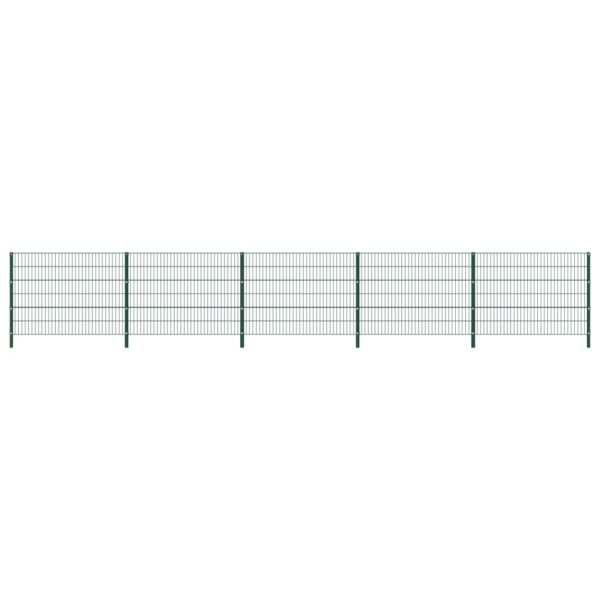 vidaXL Gjerdepanel med stolper jern 8,5×1,2 m grønn