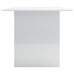 Spisebord høyglans hvit 180x90x76 cm sponplate