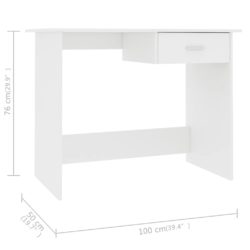 Skrivebord hvit 100x50x76 cm sponplate