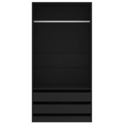 Garderobe svart 100x50x200 cm sponplate