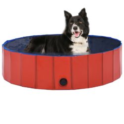 vidaXL Sammenleggbart hundebasseng rød 120×30 cm PVC