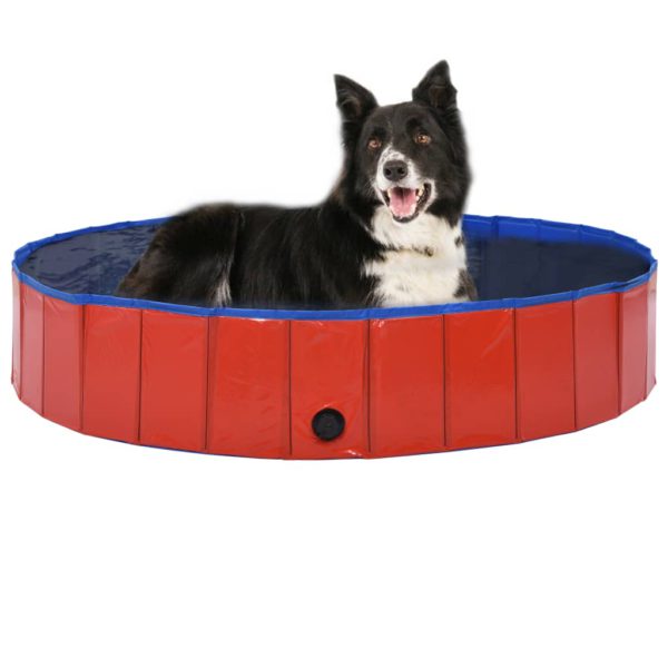 vidaXL Sammenleggbart hundebasseng rød 160×30 cm PVC