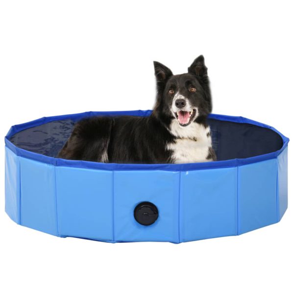 vidaXL Sammenleggbart hundebasseng blå 80×20 cm PVC