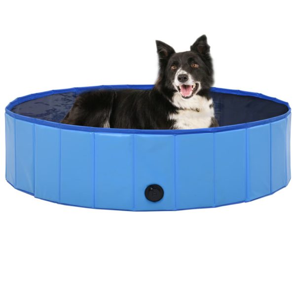 vidaXL Sammenleggbart hundebasseng blå 120×30 cm PVC