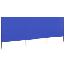 Vindskjermer 3 paneler stoff 400×160 cm asurblå