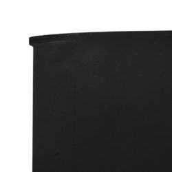 Vindskjerm 5 paneler stoff 600×80 cm svart