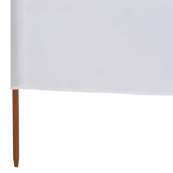 Vindskjerm 5 paneler stoff 600×160 cm sandhvit
