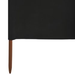 Vindskjerm 6 paneler stoff 800×80 cm svart