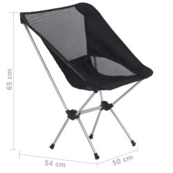 Sammenleggbare campingstoler 2 stk veske 54x50x56 cm aluminium