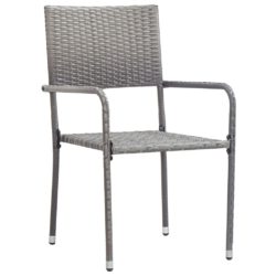 Utendørs spisestoler 2 stk polyrotting grå