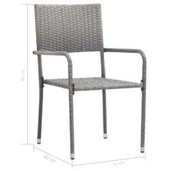 Utendørs spisestoler 2 stk polyrotting grå