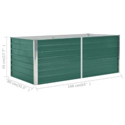 Forhøyet hagebed 160x80x45 cm galvanisert stål grønn