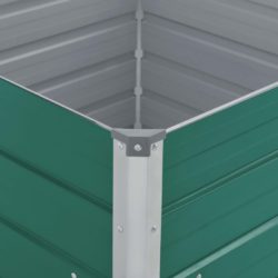 Forhøyet hagebed 100x100x77 cm galvanisert stål grønn