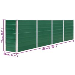 Forhøyet hagebed 320x40x77 cm galvanisert stål grønn