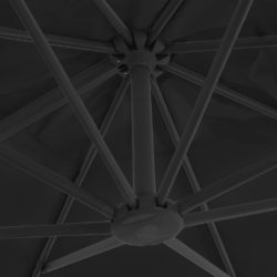 Hengeparasoll med aluminiumstang 3×3 m svart