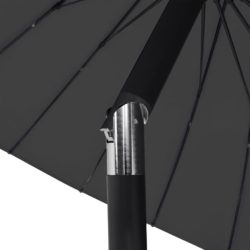 Parasoll med aluminiumsstang 270 cm svart
