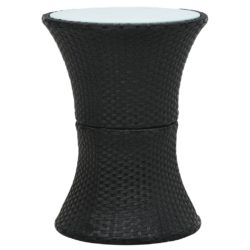 Hagesidebord trommeformet svart polyrotting