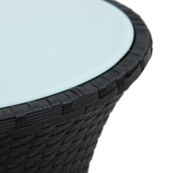 Hagesidebord trommeformet svart polyrotting