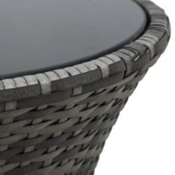 Hagesidebord trommeformet grå polyrotting