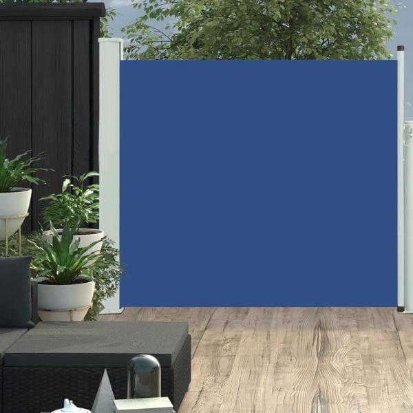 Uttrekkbar sidemarkise 100×300 cm blå