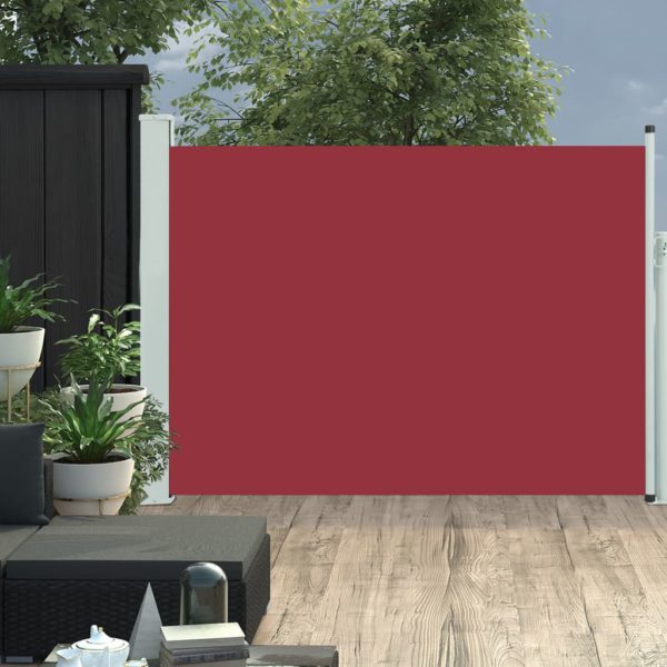 Uttrekkbar sidemarkise 100×500 cm rød