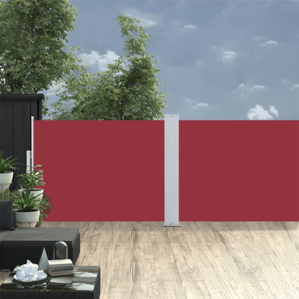 Uttrekkbar sidemarkise 120×1000 cm rød
