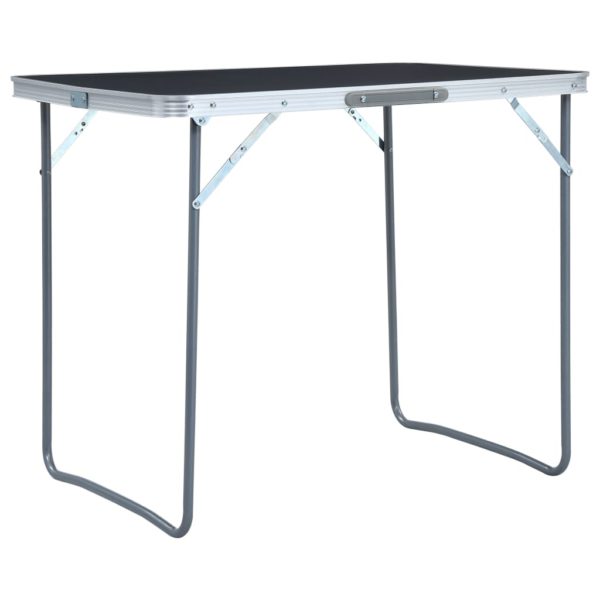 vidaXL Sammenleggbart campingbord med metallramme 80×60 cm grå