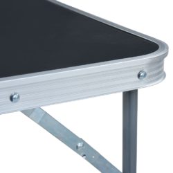Sammenleggbart campingbord med metallramme 80×60 cm grå