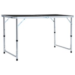 vidaXL Sammenleggbart campingbord grå aluminium 120×60 cm