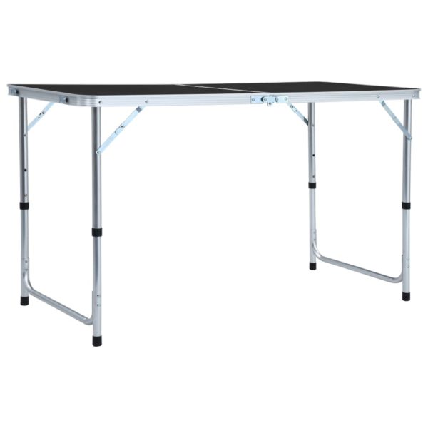 vidaXL Sammenleggbart campingbord grå aluminium 120×60 cm