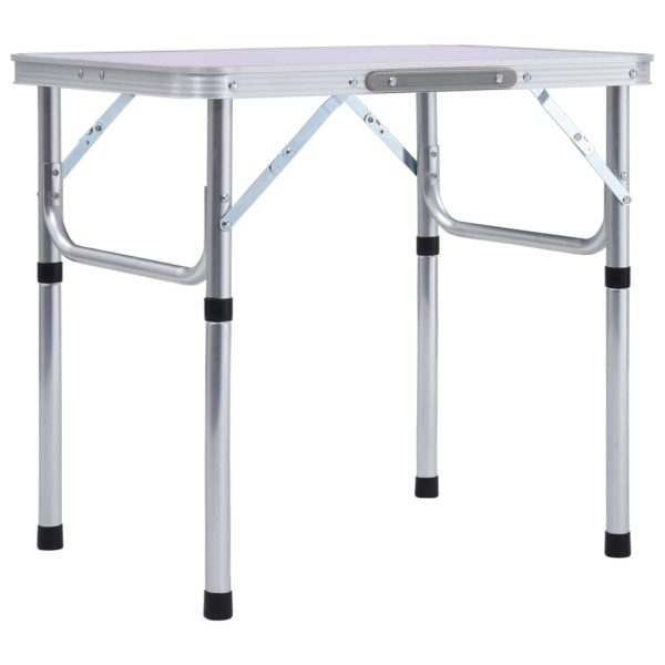 vidaXL Sammenleggbart campingbord hvit aluminium 60×45 cm