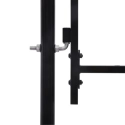 Hageport med en dør og spisser stål 1×2 m svart