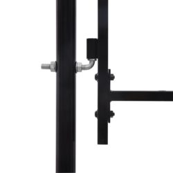 vidaXL Hageport med en dør og spisser stål 1×1,5 m svart