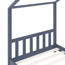 Sengeramme for barn heltre furu grå 90×200 cm