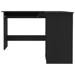 L-formet hjørneskrivebord svart 120x140x75 cm sponplate