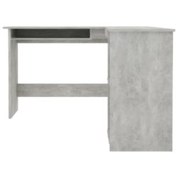 L-formet hjørneskrivebord betonggrå 120x140x75 cm sponplate