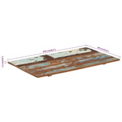 Rektangulær bordplate 60×100 cm 15-16 mm gjenvunnet heltre